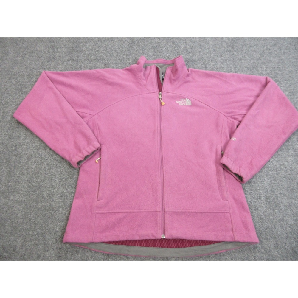 The North Face Fleece Jacket Womens L Pink Windwall Full Zip Lined Pockets